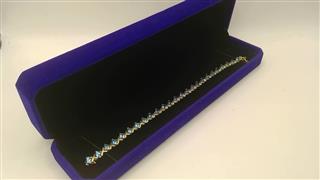 Blue Topaz Gold-Stone Bracelet 10K Yellow Gold 7.85g